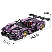 HI-REEKE Car Building Block Set Speed Champion Super Sports Car Building Bricks Kit for Adult Purple