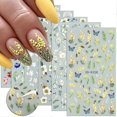 thumbnail image 1 of 6 Sheet Flower Nail Art Sticker Decals Spring Summer 5D Exquisite Pattern Nail Art Supplies Self-Adhesive Luxurious Nail Art Decoration White Flower D, 1 of 4