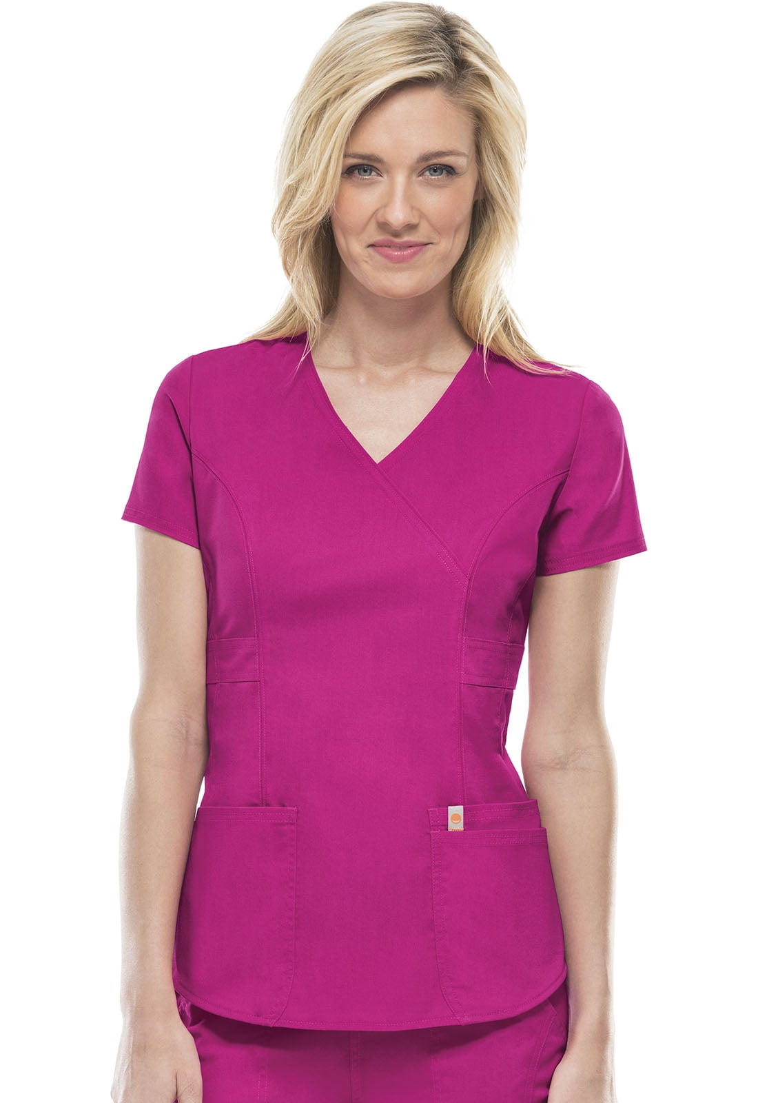Pewter Code Happy Scrubs Mock Wrap Top 46601A PWCH Antimicrobial 