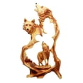 thumbnail image 3 of Ebros Large Rustic Faux Wood Wildlife Scene Howling Wolf Pack Figurine 12.5"H, 3 of 9