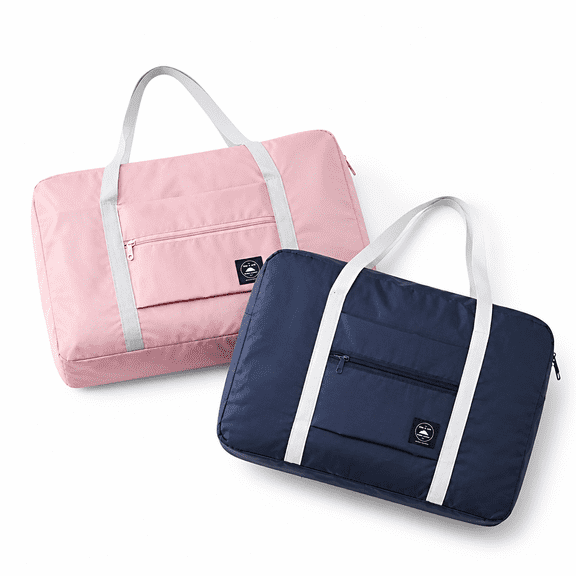 ELORIAH 2 pack Personal Item Bag 18x14x8 Foldable Travel Duffel Bag Tote Carry on Luggage Duffle Overnight for Women and Men
