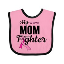 Inktastic Breast Cancer Awareness My Mom is a Fighter Boys or Girls Baby Bib