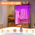thumbnail image 3 of LLappuil Clothes Rack with 5 Drawers, Freestanding Garment Rack with LED Light, Closet Organizer System, 3 of 8