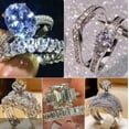 thumbnail image 2 of K-KED Luxury 925 Silver Rings for Women Cubic Zirconia Wedding Delicate Jewelry Ring Size 6-10-11-Silver#2, 2 of 8