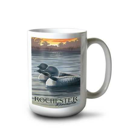 

Lantern Press 15 fl oz Ceramic Mug Deltaville Virginia Blue Crab and Oysters on Dock Contour Dishwasher & Microwave Safe