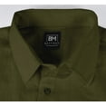 thumbnail image 7 of Bestman Solid Shirt For Mens Long Sleeves With Cuff Patch Pocket Shirt Cotton Office Wear, 7 of 7