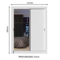 thumbnail image 3 of Ropero Closet Madesa Denver 2 Puertas Corredizas con Espejo con Pies Blanco, 3 of 7