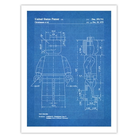 - Lego Minifigure Toy Poster 1961 Patent Art Handmade Giclée Gallery Print Blueprint (18
