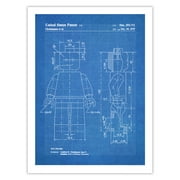 Lego Minifigure Toy Poster 1961 Patent Art Handmade Giclée Gallery Print Blueprint (18" x 24")