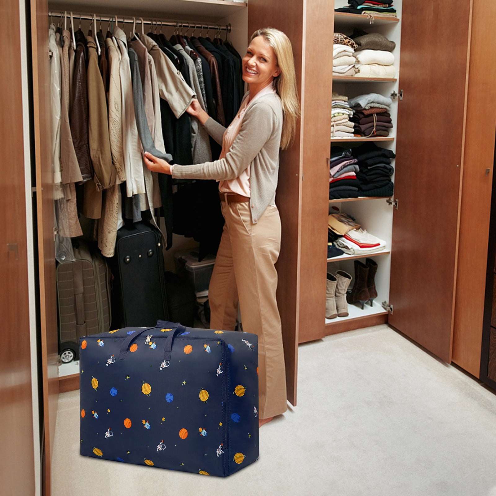 Yyeselk Largecapacity storage bag, clothes quilt storage bag, Oxford