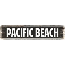 Pacific Beach Vintage Look Gift Metal Sign Chic 4x18 104180008177