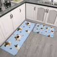thumbnail image 2 of Pug and Footprints Kitchen Rugs Sets Of 2,Anti Fatigue Kitchen Mat Rugs Non Slip Washable,Decorative Kitchen Floor Mats for Kitchen,Sink,Laundry,17"x30"+17"x47", 2 of 7