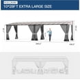 thumbnail image 6 of Kullavik  10' × 28' Hardtop Gazebo for Patio, Wall-Mounted Lean to Gazebo Pergola with Sloping Roof and Durable Aluminum Frame, Large Heavy Duty Awnings for Decks,Backyard,Grey, 6 of 7