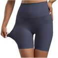 thumbnail image 2 of Biker Shorts for Women High Rise Elastic Waist Workout Yoga Short Pants Slim Fitted Seamless Fitness Shorts (M, Dark Gray), 2 of 5