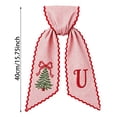 thumbnail image 2 of WEIOUKC Christmas Wreath Sash for Front Door, Red & White Striped Fabric Wreath Bow Sash with Embroidered Letter & Christmas Tree, Festive Hanging Decoration for Home, 2 of 4