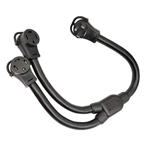 Parkworld 6191 Rv 50 Amp Splitter Adapter Nema 14 60p Male Plug To 2 14 60r Female Connector Black 3ft Walmart Com Walmart Com