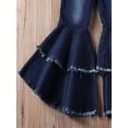 thumbnail image 5 of Gureui Toddler Kid Baby Girl Bell-Bottoms Pant Denim High Waist Wide Leg Jeans Trousers Pants, 5 of 7