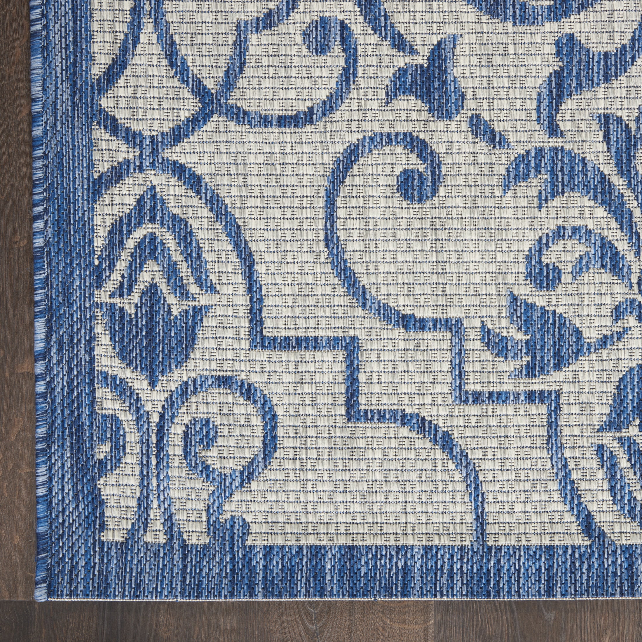 Nourison Country Side 2'2" x 3'9" Ivory Blue Farmhouse Rug