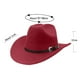 thumbnail image 2 of Sombrero vaquero recto nuevo, estilo británico, fedora, copa plana, sombrero de copa de lana, protección solar, M (56-58 cm), 2 of 2