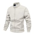 thumbnail image 5 of MYAOYI Mens Everyday Full Zip Jacket Mock Neck Ribbed Trim Outdoor Top, 5 of 6