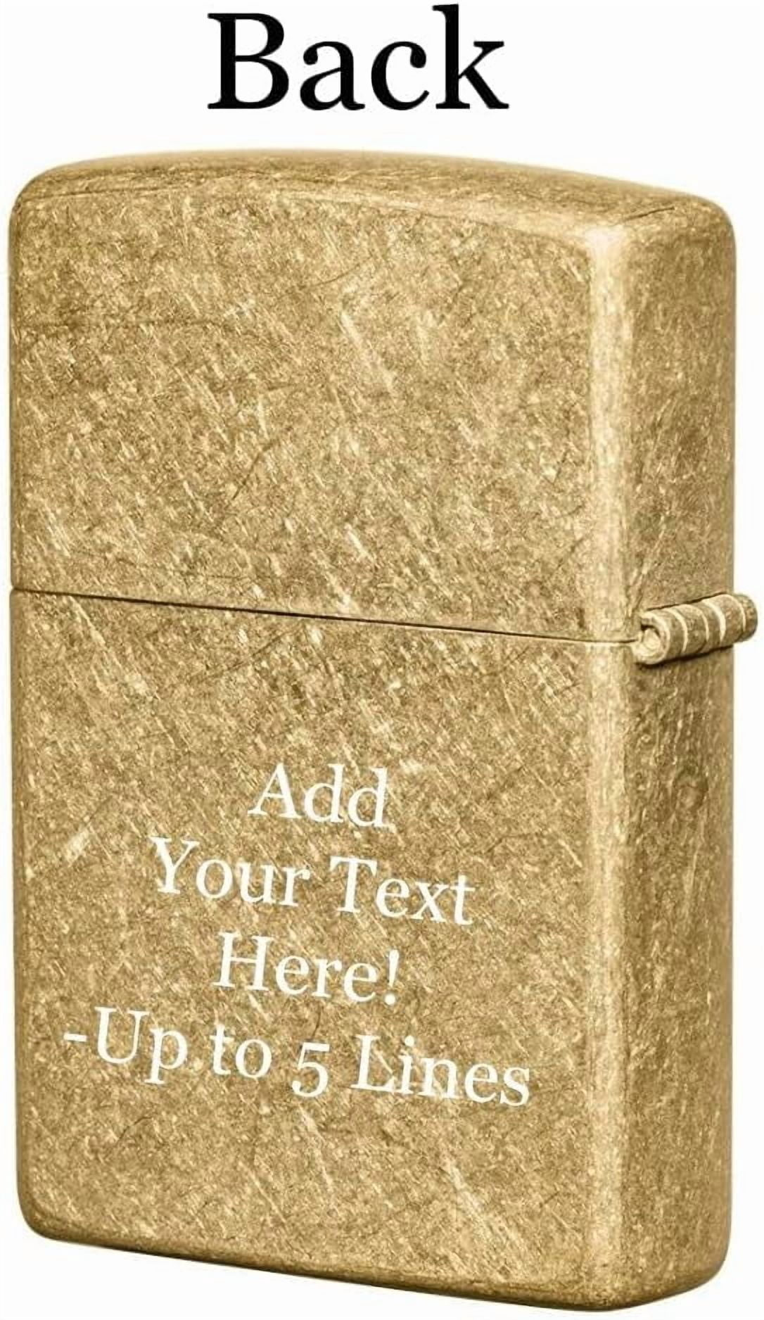 Zippo Lighter - Customized Message on Grizzly Roar Street Brass Pocket 46695