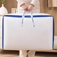 thumbnail image 4 of Bolsa de almacenamiento de gran tamaño, plegable, para guardar mantas y edredones, para guardar ropa en el armario, con asa resistente y cremallera para ropa de cama y almohadas, color Akmoler, 4 of 8