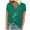 Green, variant on Wancir Women's V Neck T Shirts Casual Rolled Short Sleeve Side Split Summer Tops Loose Fit