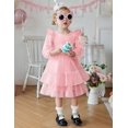 thumbnail image 6 of Arshiner Toddler Girls Tiered Tutu Dress Fall Formal Party Birthday Princess Long Sleeve Tulle Dresses, 6 of 6