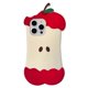 thumbnail image 1 of For iPhone 15 Pro Max Silicone Case Cute Eaten Apple Design Shockproof Phone Back Cover, 1 of 5