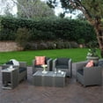 thumbnail image 3 of Noble House Puerta 8 Piece Outdoor Wicker Chair and Blended Wood Table Set, 3 of 8