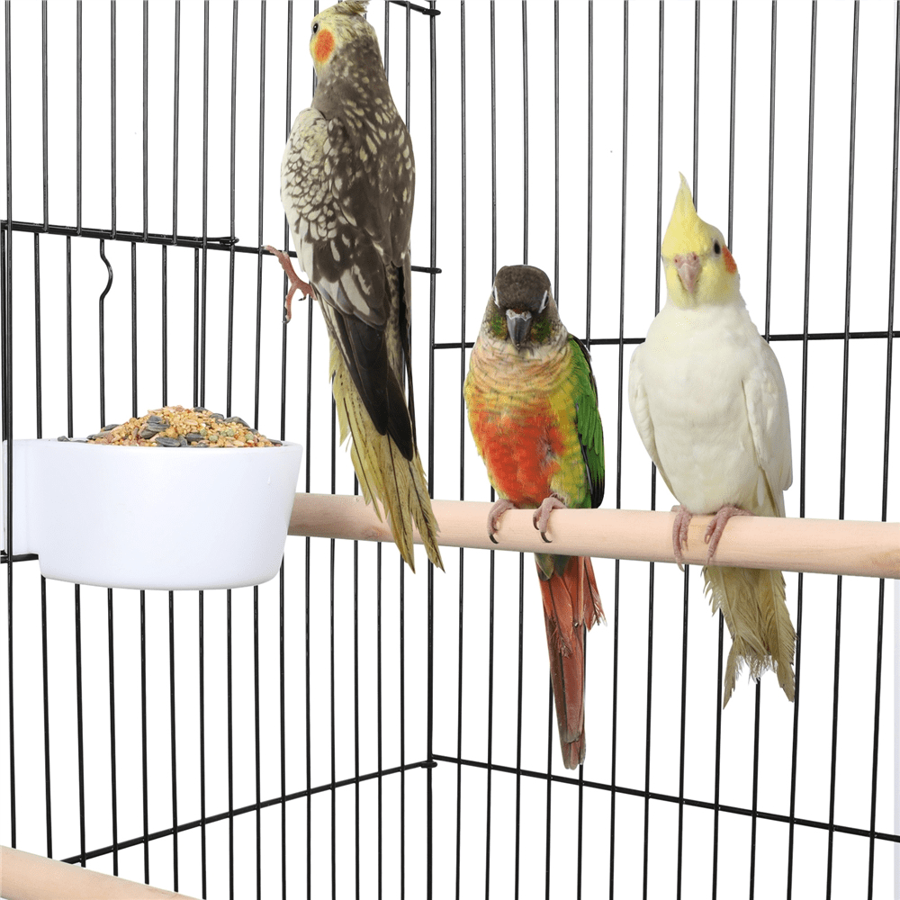 Yaheetech 53.5-inch Open Top Metal Bird Cage with Detachable Rolling Stand, Black