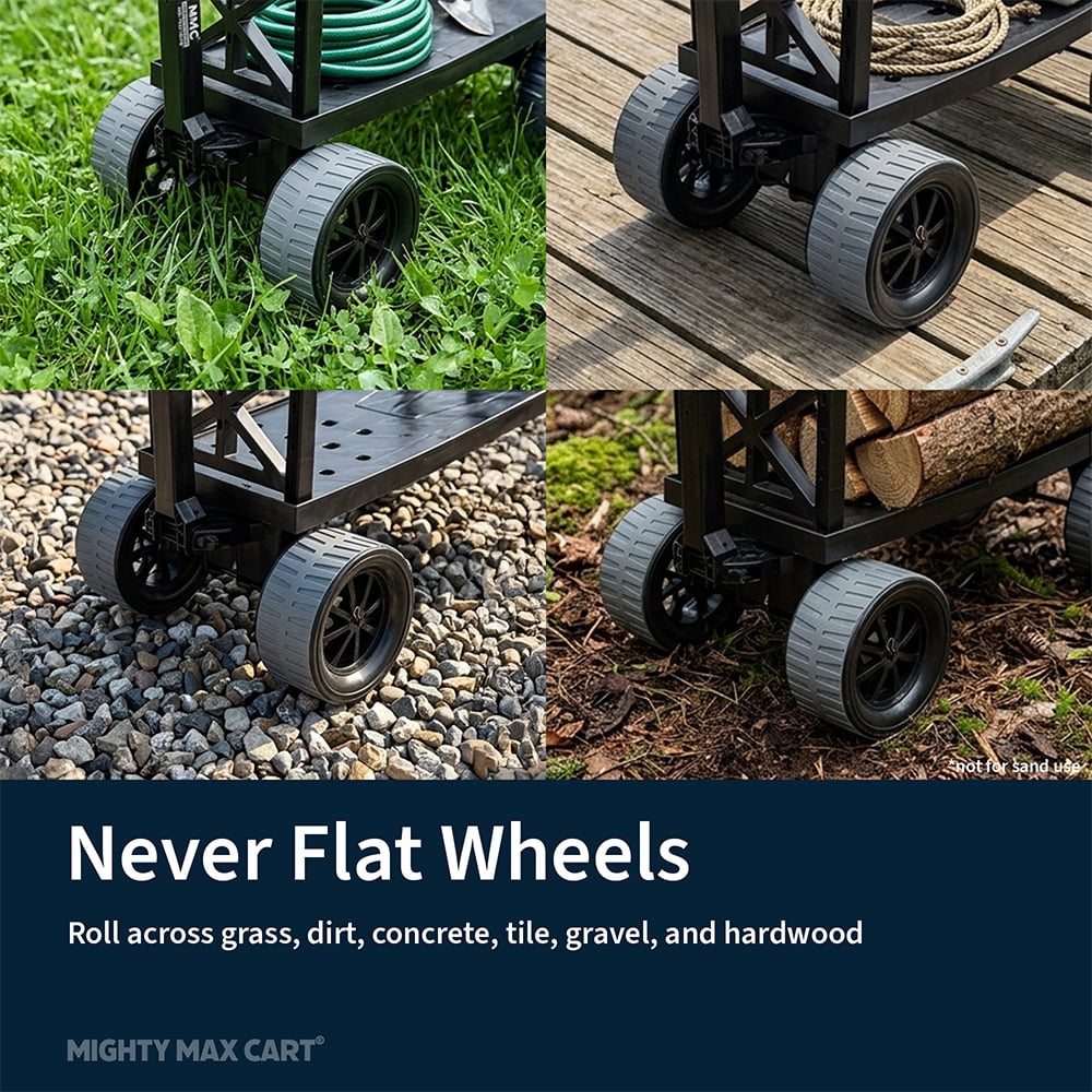 Mighty Max Cart® Tank Heavy-Duty Outdoor Utility Cart Cooler Wheel Kit, Includes Durable Bungee Cords and 8-Inch Wheels