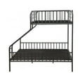 Pemberly Row Twin XL Over Queen Metal Bunk Bed in Gunmetal