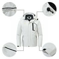 thumbnail image 4 of Tyhengta Men's Waterproof Ski Jacket Warm Winter Snow Coat Mountain Windbreaker Hooded Raincoat White L, 4 of 8