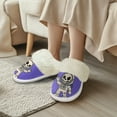 thumbnail image 3 of Chririnla Plush Slippers for Women Indoor Warm House Shoes Casual Astronaut Skull Fluffy Slippers Sneaker Slipper for Women, 3 of 7