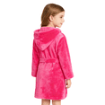 thumbnail image 6 of LYMAYTER Flannel Hooded Bathrobe for 2-12Y Toddler Girls Soft Warm Kimono Robe Solid Color Plush Nightgowns With Belt, 6 of 10