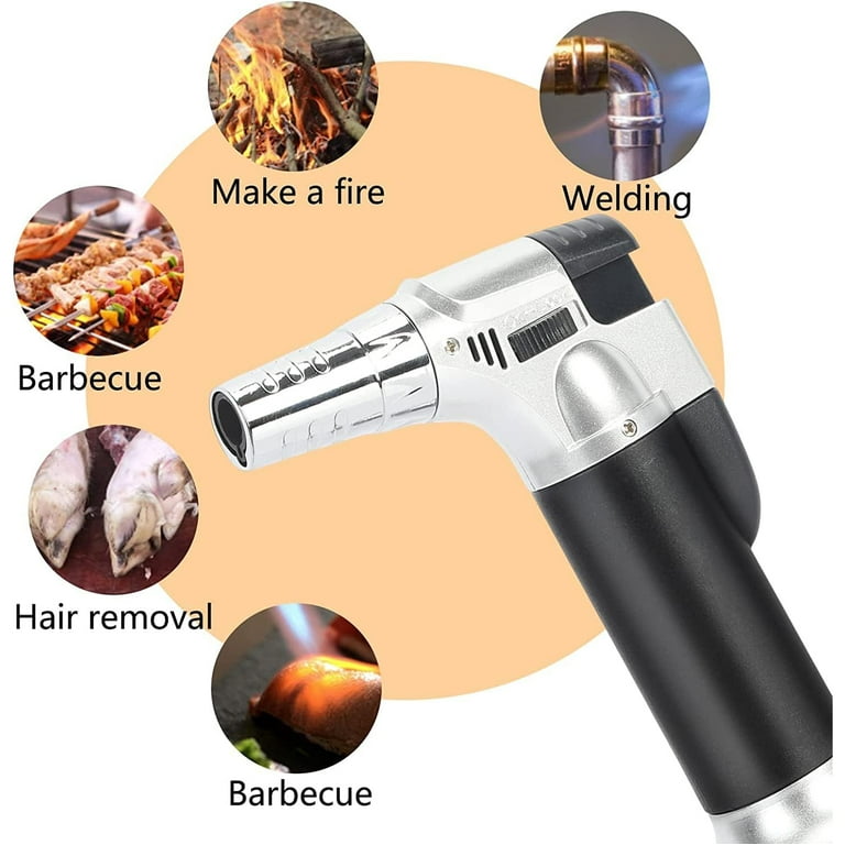 blow torch cigarette lighter GGPG Refillable Cigar Torch Lighter Adjustable Flame Control for Culinary  Cooking and Food Searing