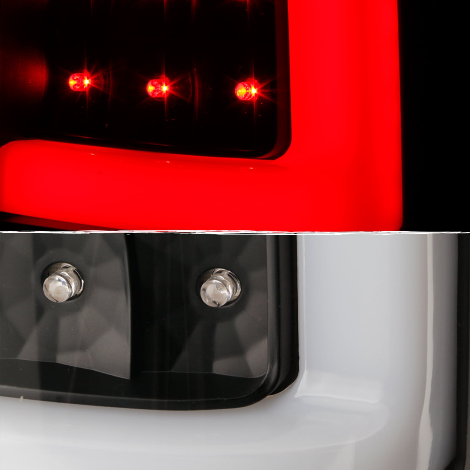 AKKON - Fits 2003-2006 Chevy Silverado 1500/2500/3500/1500HD/2500HD 2007 Classic [C-Tube] Black Tail Lights Brake Lamp Fleetside