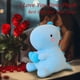 thumbnail image 2 of Peluche de dinosaurio SQEQE de peluche con corazón, 50 cm, azul, 2 of 6