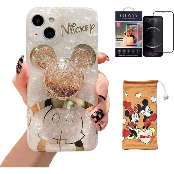 Funda para teléfono Hosiss Cartoon Mickey Mouse para iPhone 14 de 6.1 pulgadas