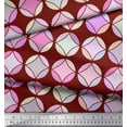 thumbnail image 3 of Soimoi Red Moss Georgette Fabric Circle Art Geometric Print Fabric by Yard 42 Inch Wide, 3 of 3