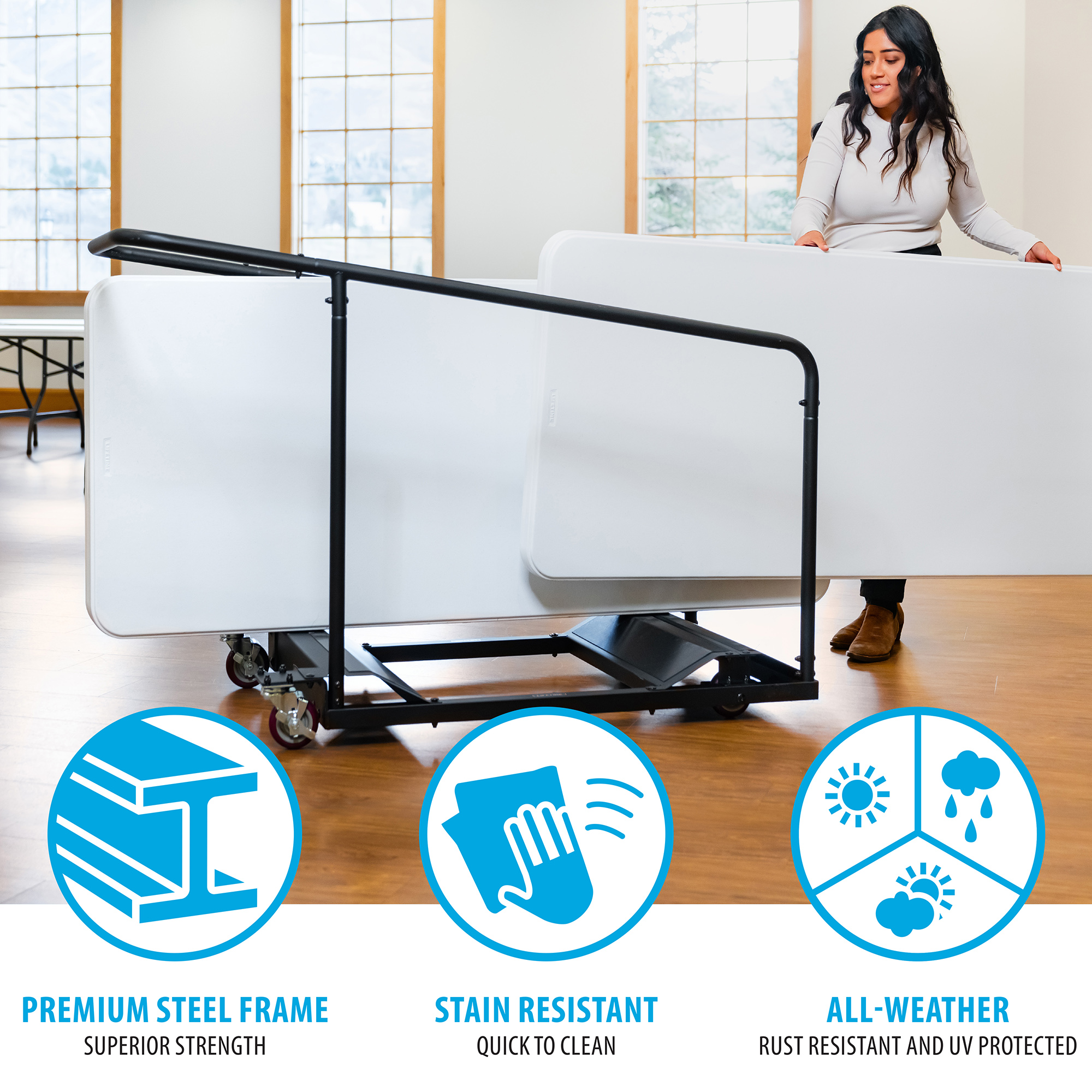 Lifetime Table Accessory, Table Cart for up to 11 Folding Tables (80339)