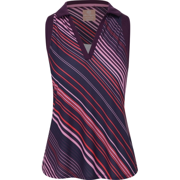 Ben Hogan SL Energy Stripe Printed W Mesh Piecing Deep Purple Shirt Women XS