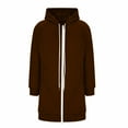 thumbnail image 6 of Zipper Long Hoodies for Women, Oversized Jacket Coat with Pocket, Casual Fall Long Sleeve Sweatshirts, 6 of 7