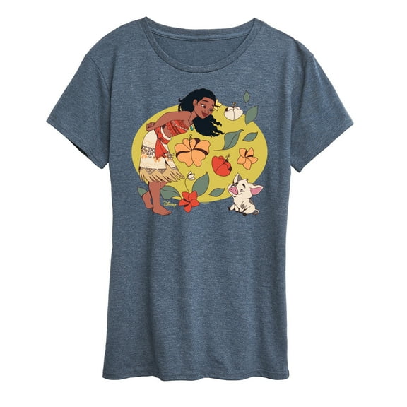 Disney Princess - Moana And Pua - Women's Short Sleeve Graphic T-Shirt