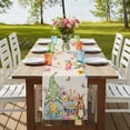 thumbnail image 4 of Table Runners 72 Inches Long Dress Scarves, Easter Gnomes Farmhouse Kitchen Table Runner, Coffee Tablerunners, Spring Watercolor Bunny Tulip Flower Beige 16x72 Inch, 4 of 9