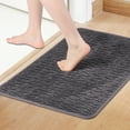 thumbnail image 2 of REGALWOVEN Rubber Backing Non Slip Quick Dry Bath Mat, Absorbent Machine Washable Bath Carpet Bath Rug Grey 16" x 24", 2 of 7
