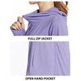 thumbnail image 4 of BALEAF Women's UV SPF UPF 50+ Long Sleeve Sun Shirts Zip Hooded Jackets Quick Dry Athletic Outdoor Hiking Purple XXXL, 4 of 6