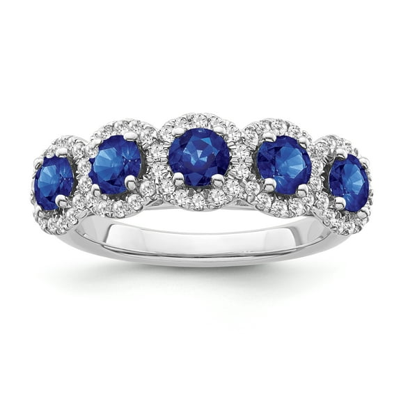 Araiya Fine Jewelry Sterling Silver Cluster Diamond and Blue Sapphire Halo Ring (1/3 cttw, I-J Color, I2-I3 Clarity) Size 9
