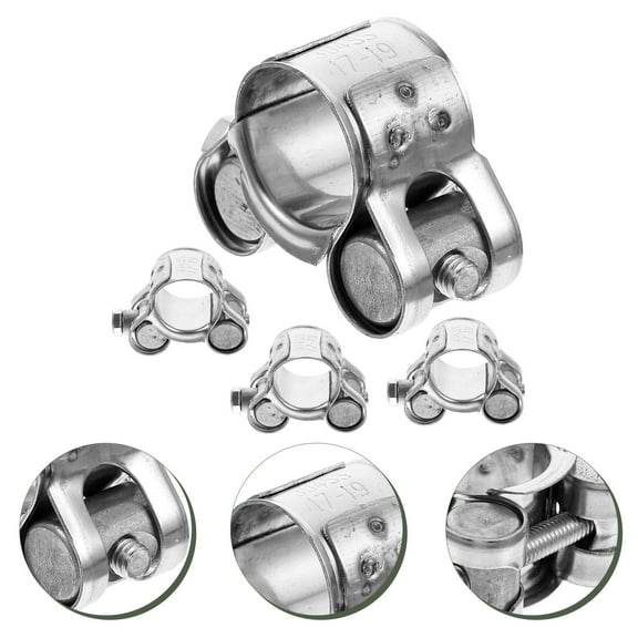 Raindrops Stainless Steel T-Bolt Hose Clamps Hose Clip Silver 4Pcs for Ships and Homes